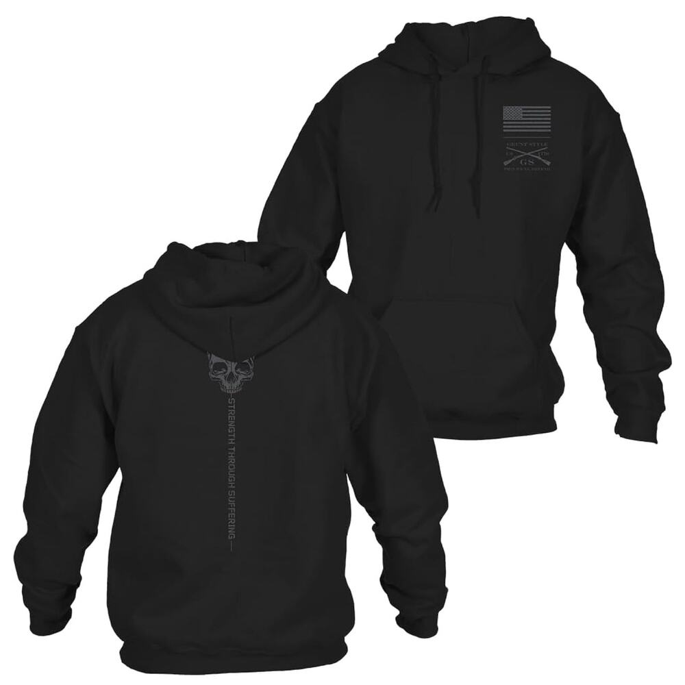 Grunt Style Mens Black This We'll Defend Skull Graphic Hoodie Size 2X
